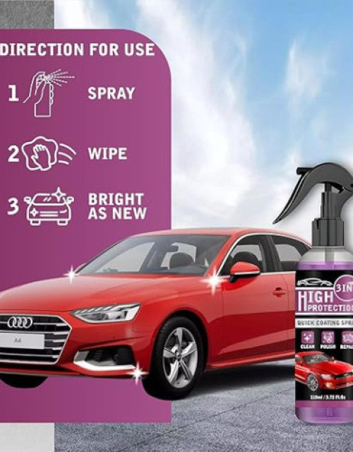 3 in 1 High Protection Car Quick Coating Spray, Car Rapid Ceramic Paint Coating, Nano Polishing Spray (Pack of 1)