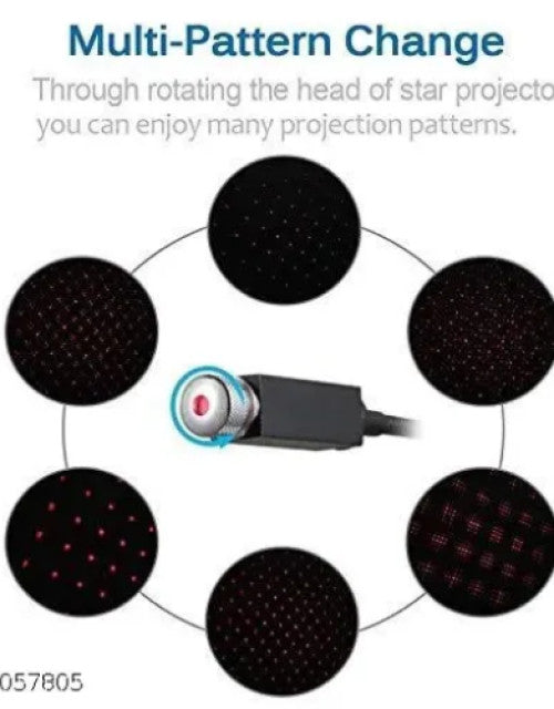 360 Degree Pattern Changing USB Star Projector Led Light for Cars, Bedroom