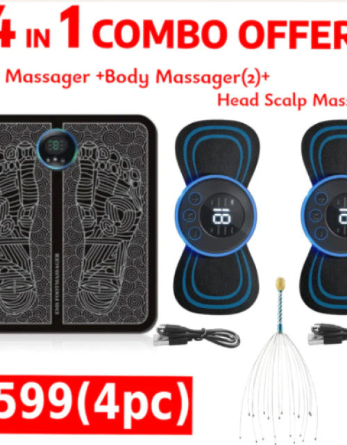 4 in 1 Combo Offer (Foot Massager +2 Body Massager + Head Massager)