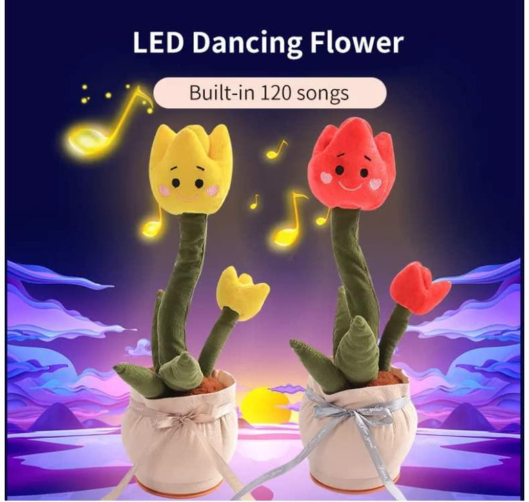 ROSE USB Dancing Cactus Toy Rose Chargeable and Recording Storage, Mimics, Dance and Singing Features