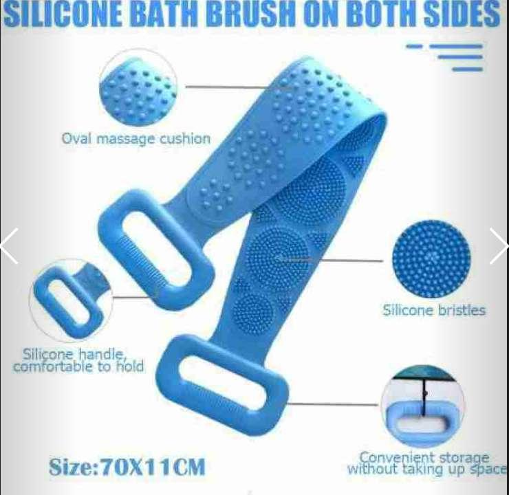 Silicone Body Back Scrubber Double Side Bathing Brush for Skin Deep Cleaning