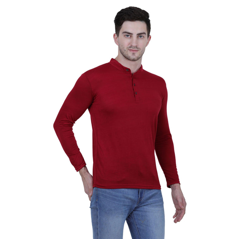 Cotton Blend Solid Full Sleeves T-Shirt