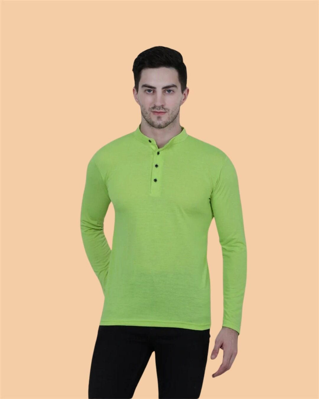 Mens Cotton Solid Full Sleeve T-Shirt