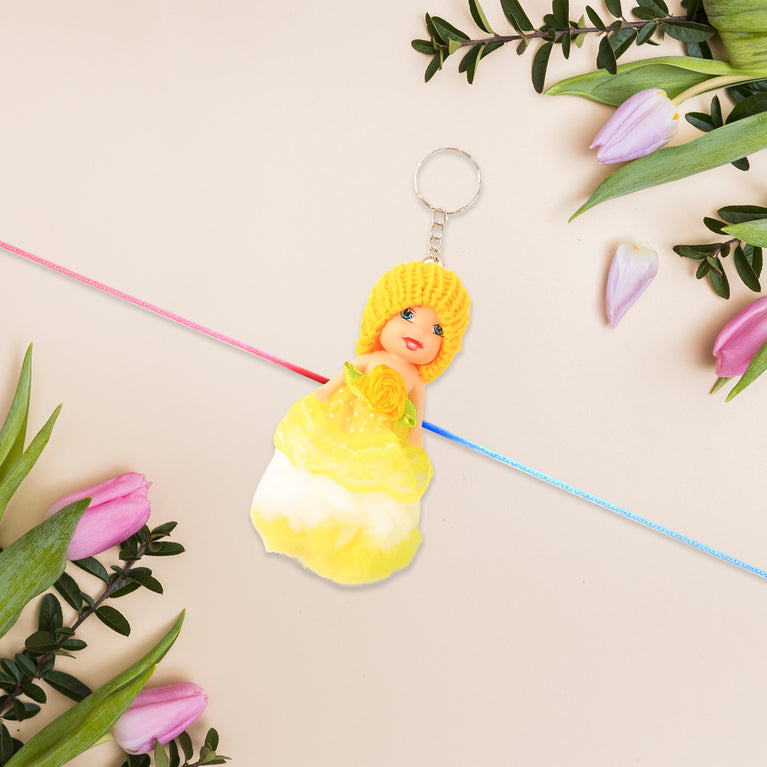 2-in-1 Kids Doll Rakhi Cum Keychain  Stylish Soft Toy Rakhi For Raksha Bandhan  Daily Use As Bag Or Key Ring
