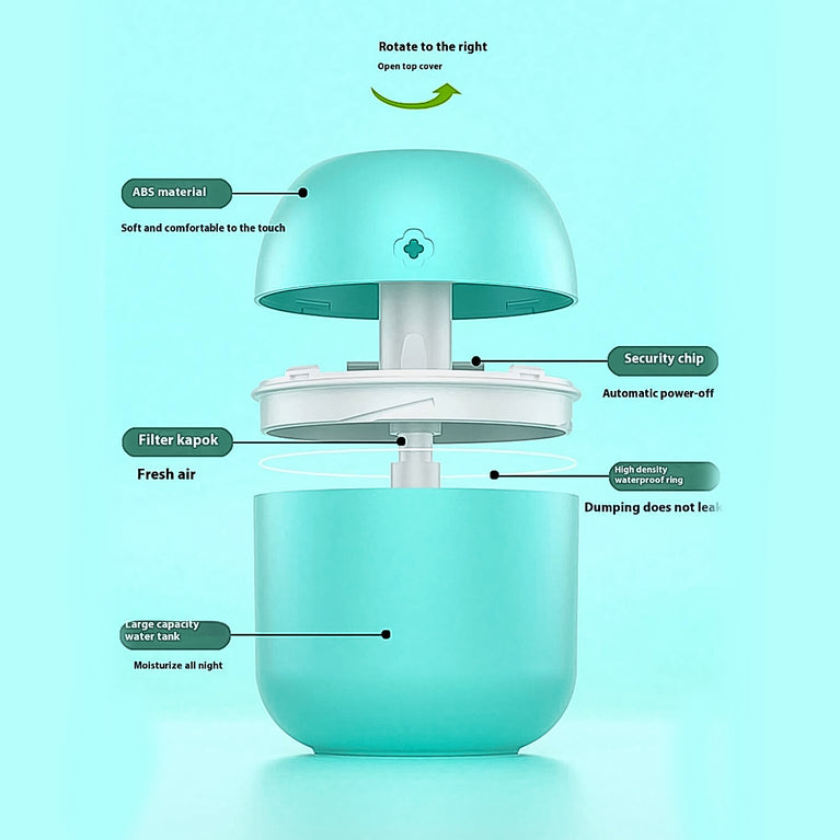 6785 Portable Lighting Mini Humidifier Usb Personal Desktop Air Humidifier For Baby Bedroom Travel Office Home With Light Cool Mist Humidifier Essential Oil Diffusers Cool Mist Humidifiers (250 Ml)