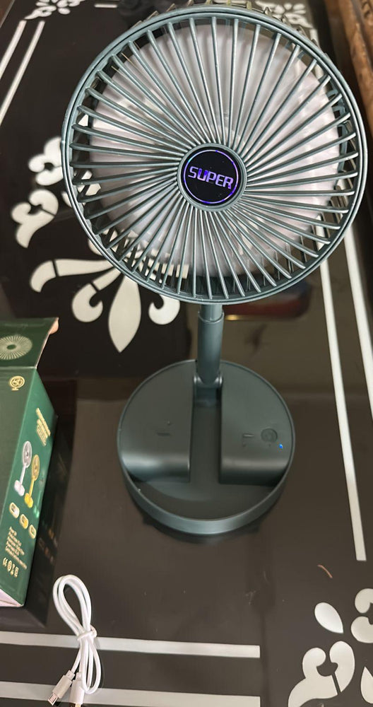 Adjustable Height Telescopic Rechargeable Standing Fan Rechargeable Pedestal Fan