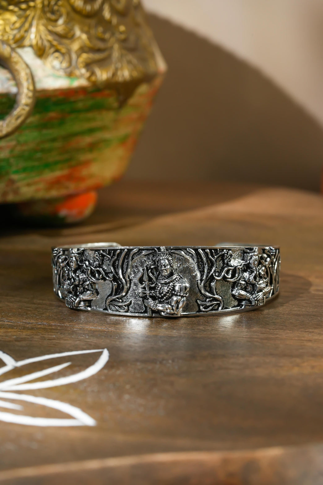 Men's Oxidised Silver Mahakal Bracelet