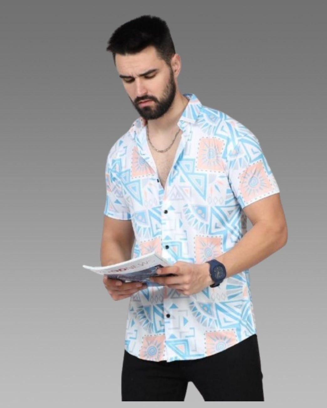 Men's Printed Rayon Half Sleeves Shirt