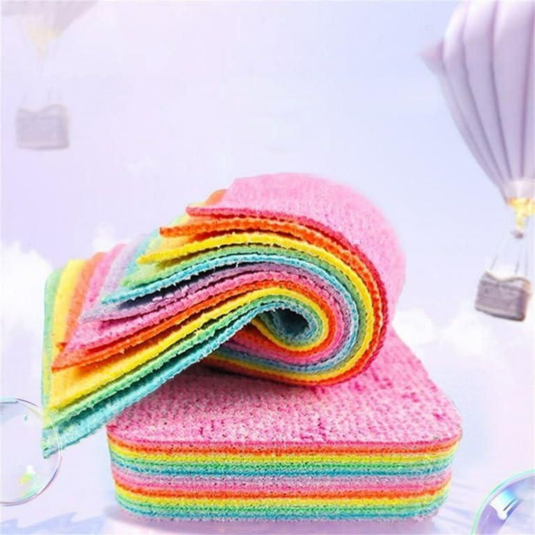 Rainbow Microfiber Dish Cleaning Sponges (12 Pieces)