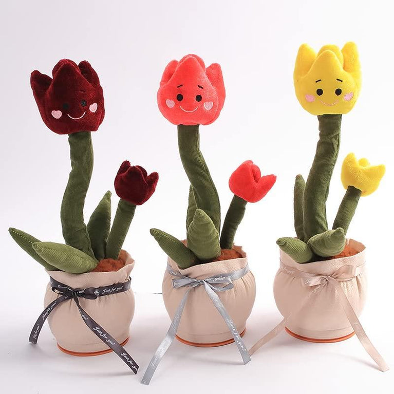 ROSE USB Dancing Cactus Toy Rose Chargeable and Recording Storage, Mimics, Dance and Singing Features