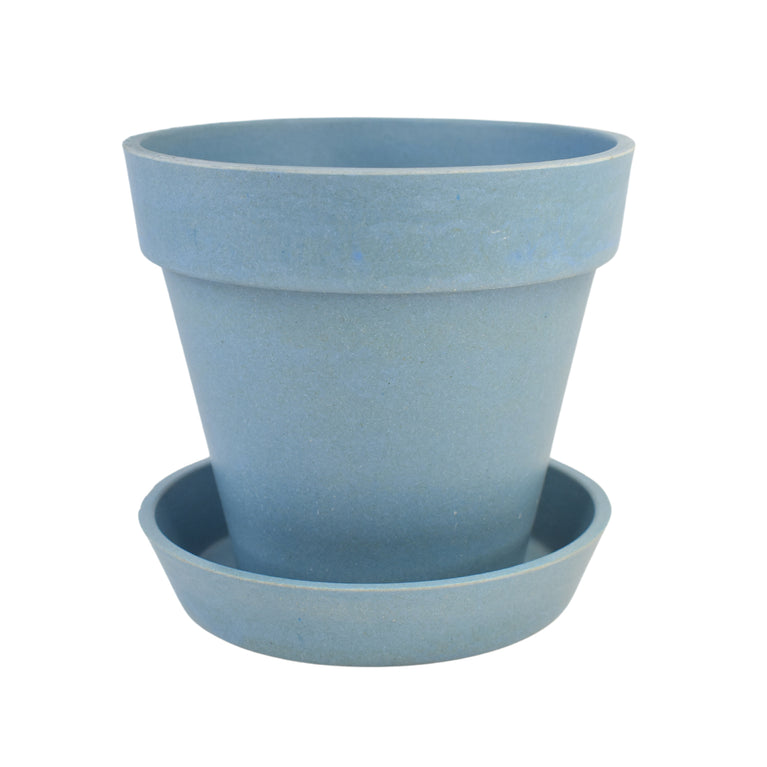 Heavy Plastic Flower Pots With Tray (1 Pc)