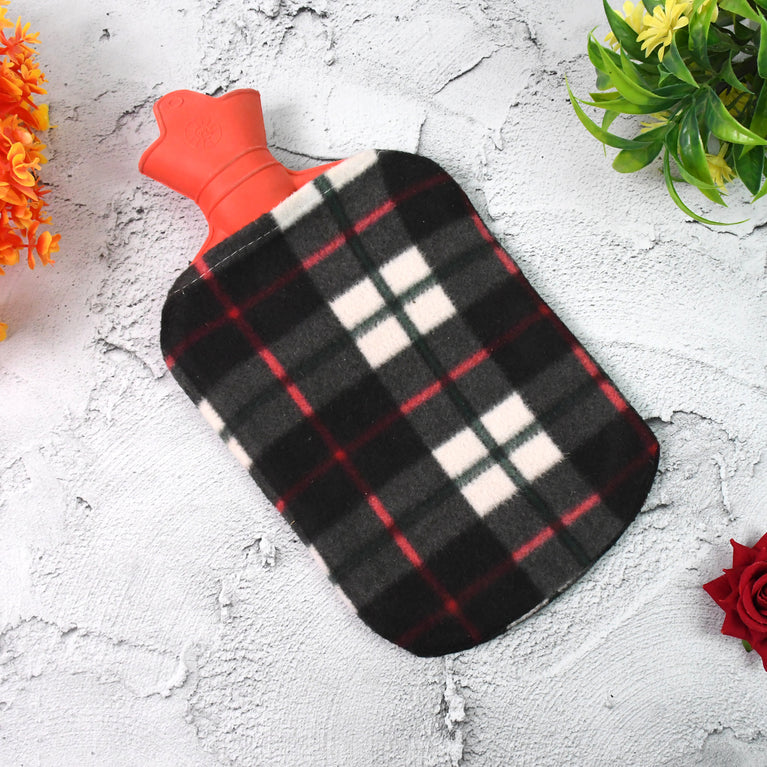 Hot Water Bottle Bag With Cover For Pain Relief (1 Pc  Mix Design  Size)