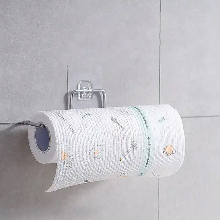 9385 Stainless Steel Drill Free Self-adhesive Paper Roll Holder Tissue Paper Stand Towel Bar Hanger Kitchen Towel Holder For Kitchen Bathroom Toilet (Pack Of 1)