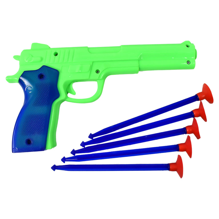 Medium Size Plastic 1 Gun With 5 Soft Suction Dart Bullets (1 Set)