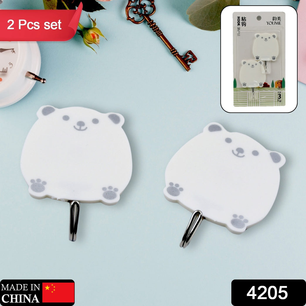 Multipurpose Strong Hook Self-adhesive Hooks For Wall Heavy Plastic Hook Sticky Hook Household For Home  Decorative Hooks Bathroom  All Type Wall Use Hook  Suitable For Bathroom Kitchen Office (2 Pc Set)