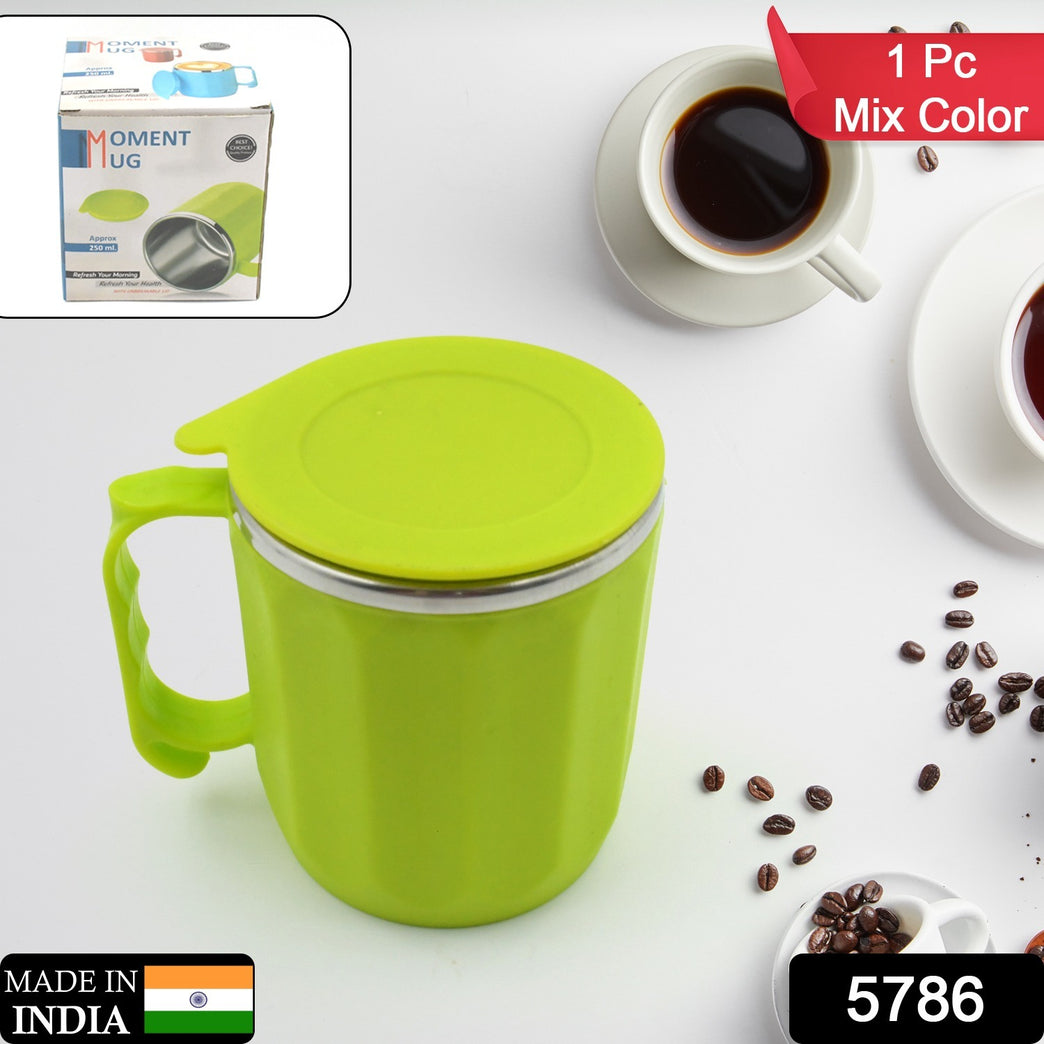 Stainless Steel Lid Cover Hot Coffeetea Mug Hot Insulated Double Wall Stainless Steel Coffee And Milk Cup With Lid - Coffee Cup Approx 250 Ml 300 Ml ( 1 Pc Mix Color)