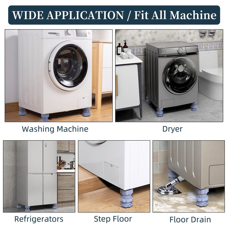 4695 Washing Machine Support Anti Vibration Washing Machine Support Adjustable Washer Anti Vibrasion Pads Washer  Dryer Pedestals Washing Machine Accessory Anti- Skid Pad Pvc Lifting Pad Non-slip ( 4 Pc Set )
