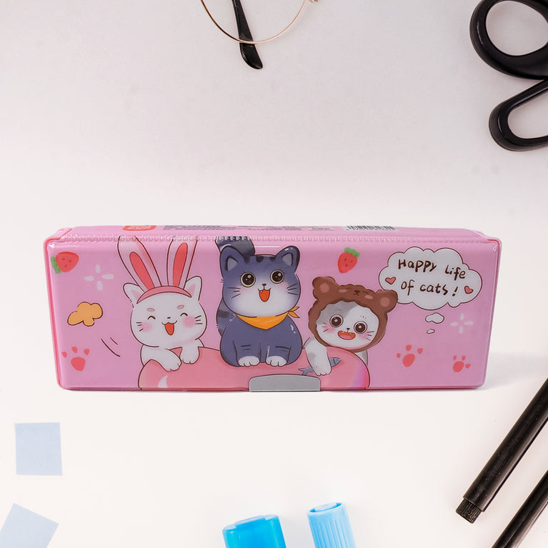 Magnetic Pencil Case  Compass Box With Sharpener (1 Pc)