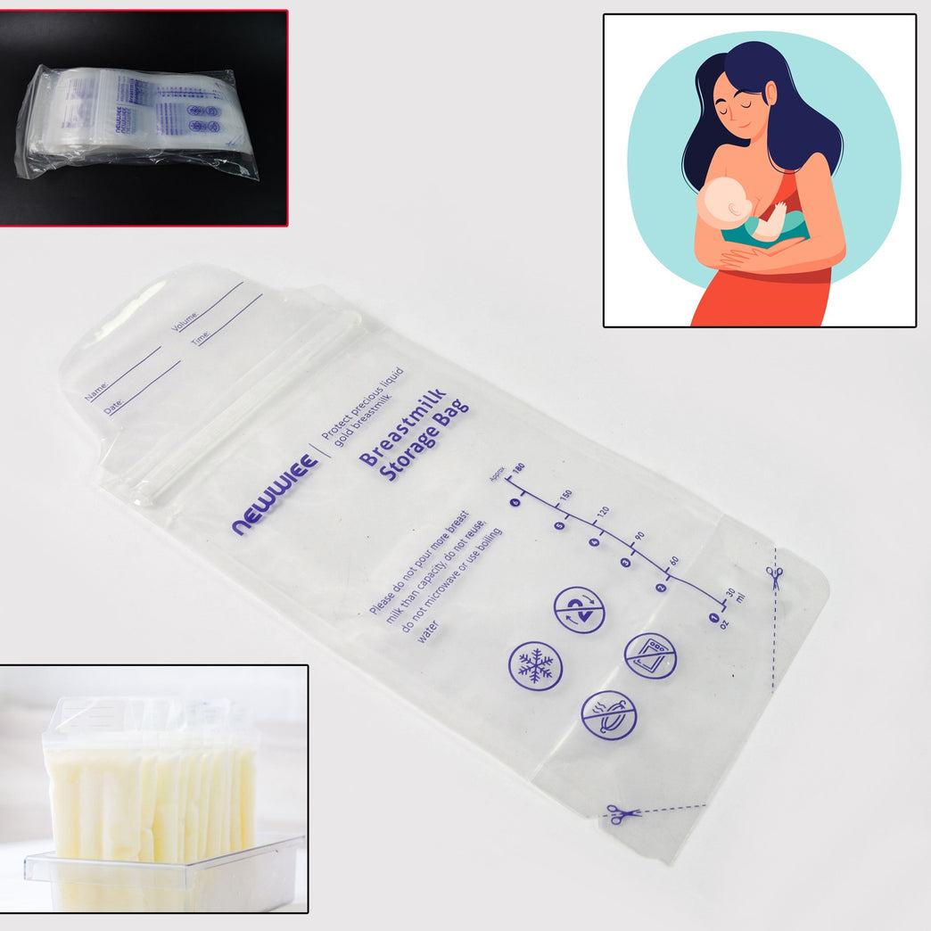 Breastmilk Storage Bags Double Zipper Seal (60 Pcs Set)