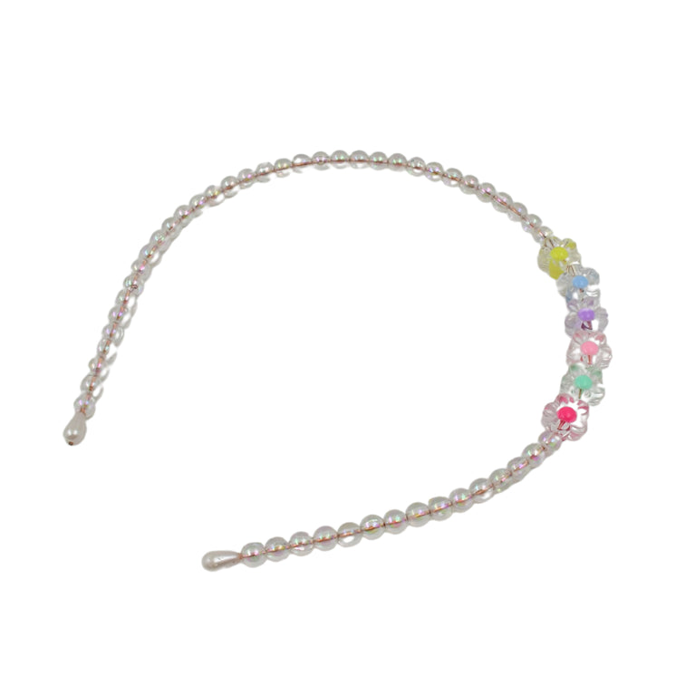 Hair Accessories Metal Handmade Colorful Beads With Pearls Fancy Party Hairband (1 Pc  Mix Design)