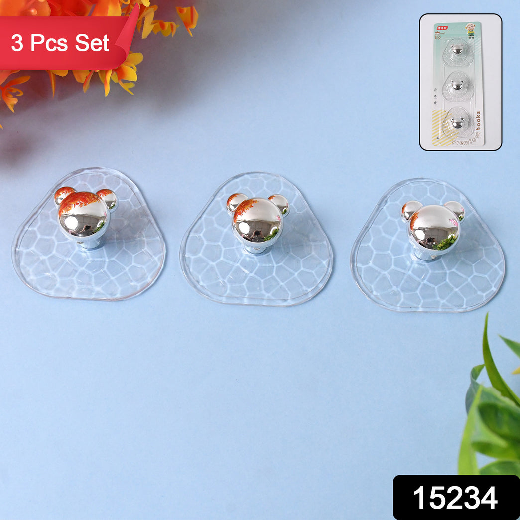 All-plastic Adhesive Wall Hooks - Strong No Damage Easy To Install (3 Pc Set)