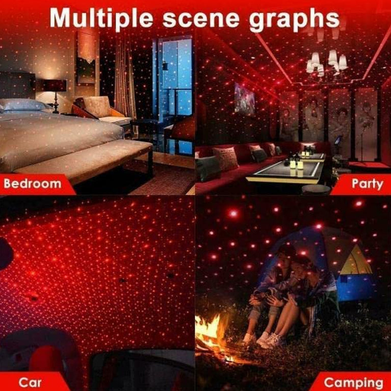 7396b Usb Star Projector Night Light Adjustable Romantic Interior Car Lights For Bedroom Car Ceiling And Party Decoration