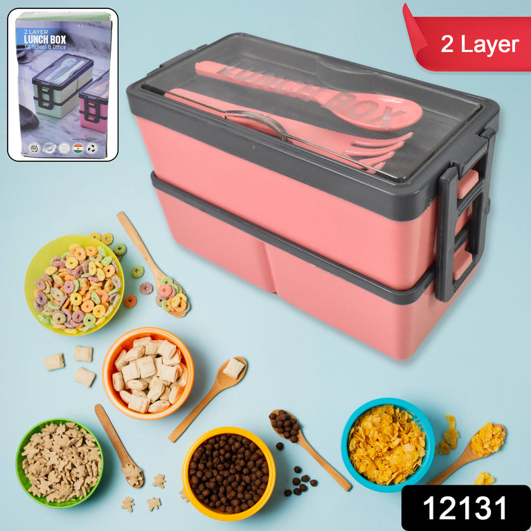 Plastic 3 Layer Leak Proof 3 Compartment Lunch Box For Office  (1 Pc)