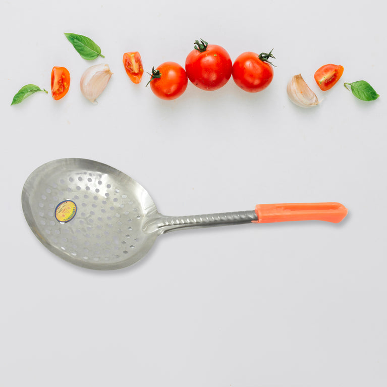 Colander Spoon Non Slip Hand Polished Thickened Hot Pot Spoon For Kitchen For Restaurant Stainless Steel Cooking Colander Skimmer Slotted Spoon Kitchen Strainer Ladle With Long Handle For Kitchen Cooking Baking (35 Cm)