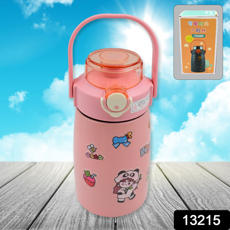 Stainless Steel Vacuum Insulated Water Bottle With Handle  Sticker (700 Ml)