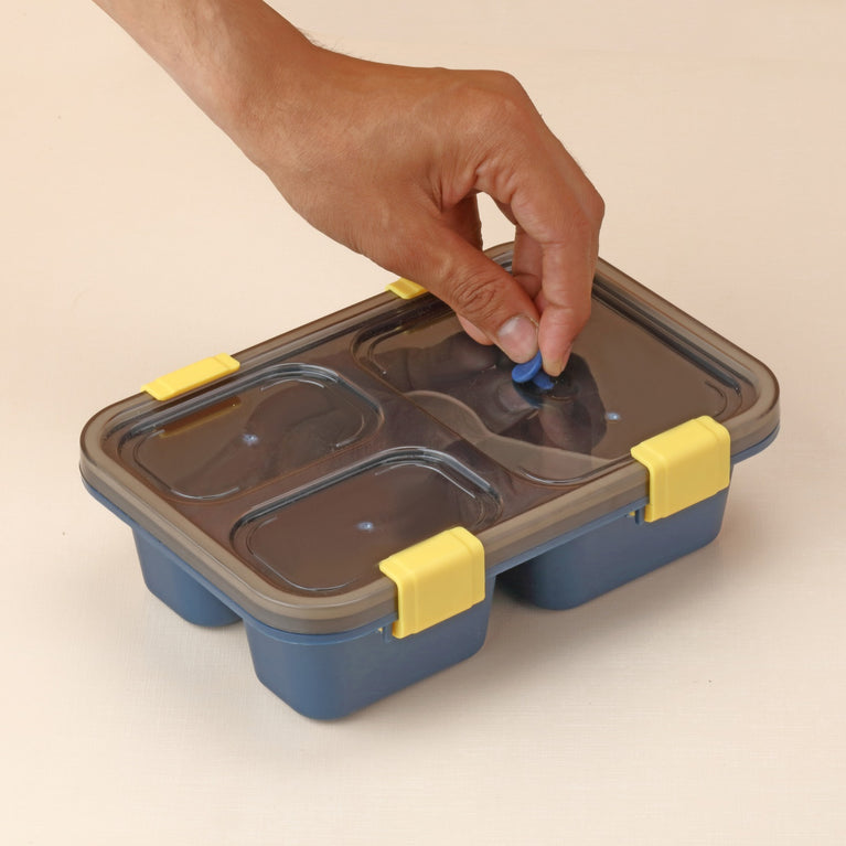 5627 Plastic Lunch Box For Kids Lunch Box For Kids 3 Compartment Insulated Lunch Box Tiffin Box For Boys Girls School  Office Men (3 Compartment Lunch Box)
