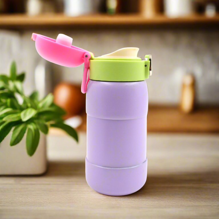 Duckstainless Steel Water Bottle For Kids Adults Steel Flask Metal Thermos Spill Proof Cap Closure Bpa Free For School Home Office Drinkware (1 Pc  Mix Design)