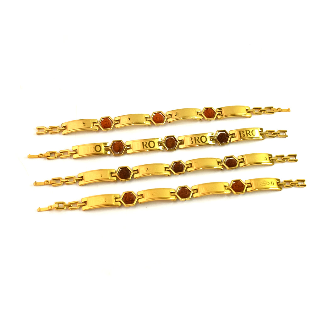 Gold Plated Hexa Bead Bracelet Rakhi For Brother  (1 Pc)