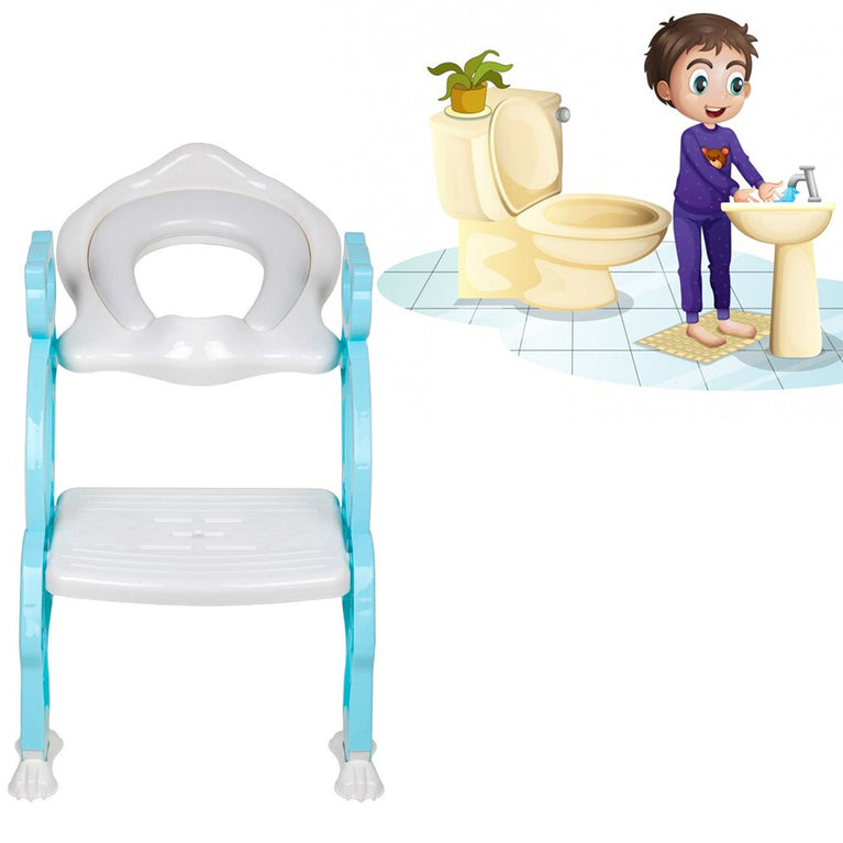 8492 2 In 1 Potty Training Toilet Seat With Step Stool Ladder For Boy And Girl Baby Toddler Kid Childrens Toilet Training Seat Chair With Soft Padded Seat And Sturdy Non-slip Wide Step Make Potty Easier For Your Kids (Multi-color)