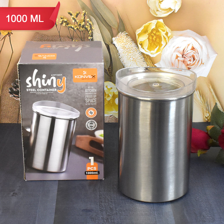 Multipurpose Stainless Steel Airtight Containers With See Through Lid (1 Pc  1000 Ml)