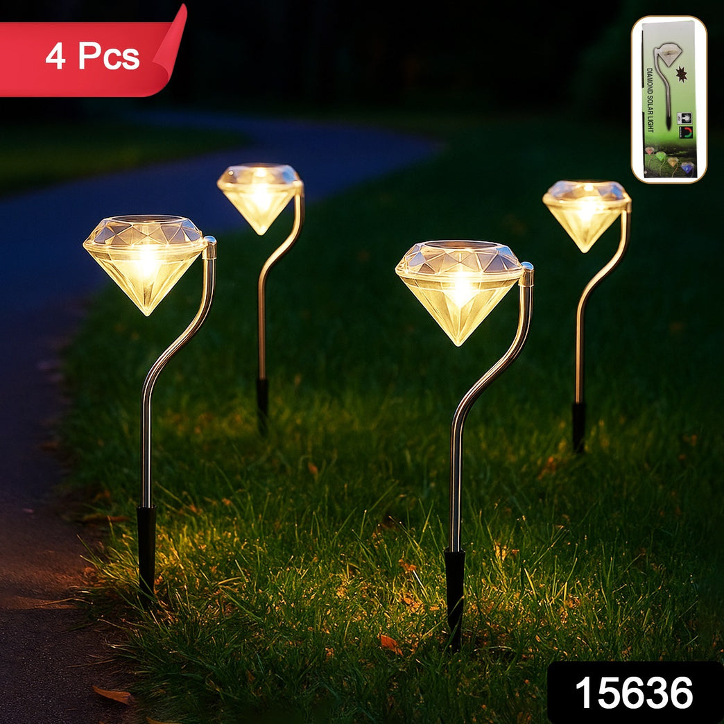 Diamond Shaped Solar Garden Lights (4 Pc)