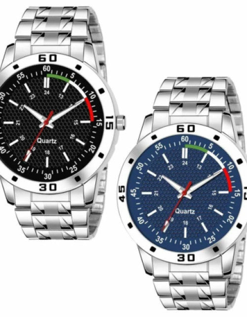 Analog Watches for Men (Black, Pack of 2)