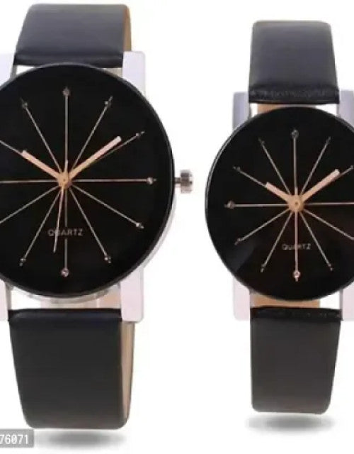 Analog Watches for Men (Black, Pack of 2)