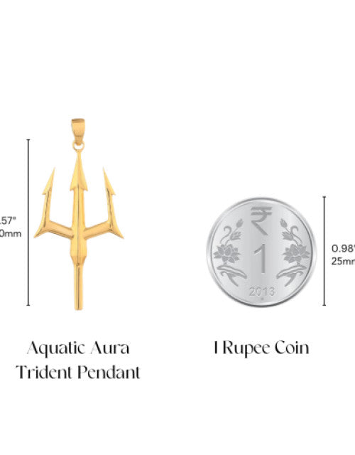 Aquatic Aura Trident Pendant - Gold Plated