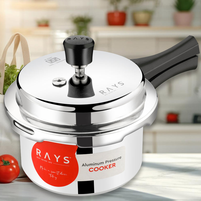 Aluminium Rays Aura Pressure Cookers With Outer Lid (3.5 Litres)