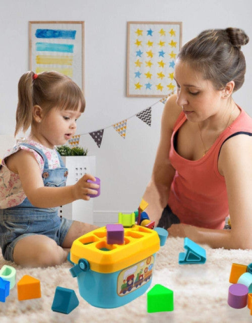 Baby's First Blocks Shape Sorter Toddler Toy Colour Shape ABCD Developmental Educational Learning Activity