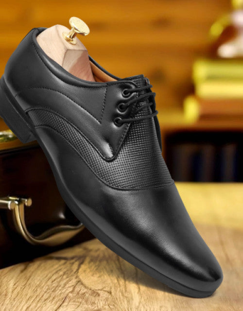 Black lace-up oxfords