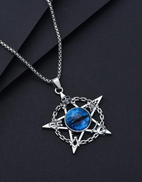 Blue Evil Eye Necklace for Men