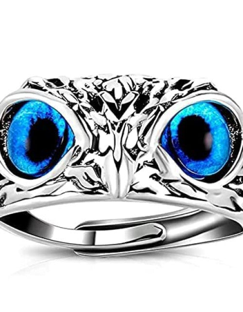 Blue Eye Owl Ring for Negative Energy Use Gents & Women