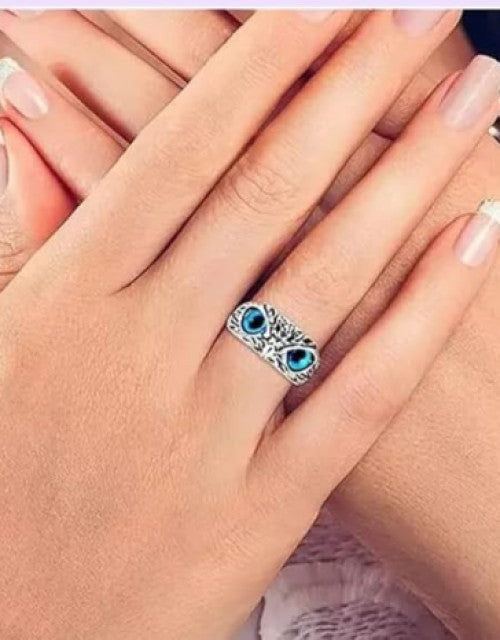 Blue Eye Owl Ring for Negative Energy Use Gents & Women