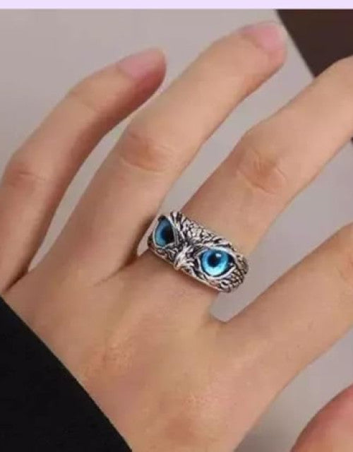 Blue Eye Owl Ring for Negative Energy Use Gents & Women