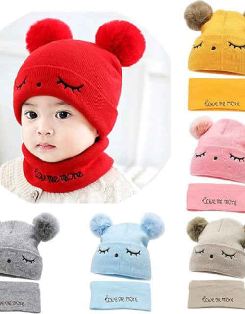 Boys & Girls Double Side pom Pom Hat Winter Cap