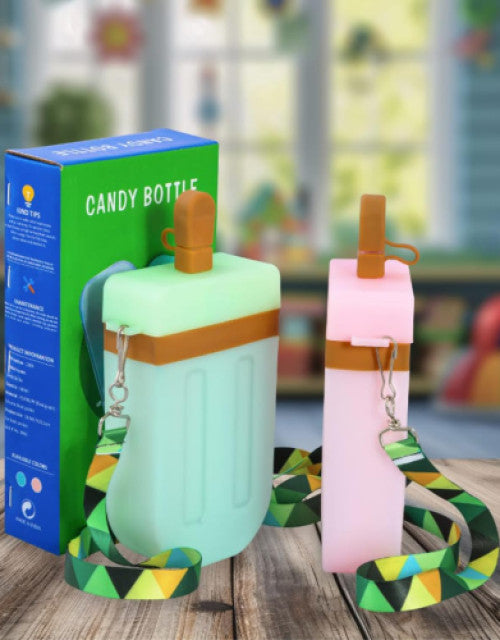 Candy Shape Water Bottle Container with Straws for Kids