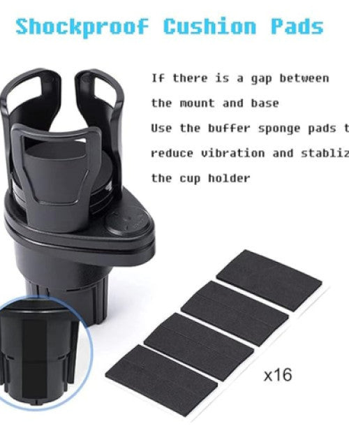 Car Cup Holder Expander Adapter with Adjustable Base,  Universal Multi-Functional