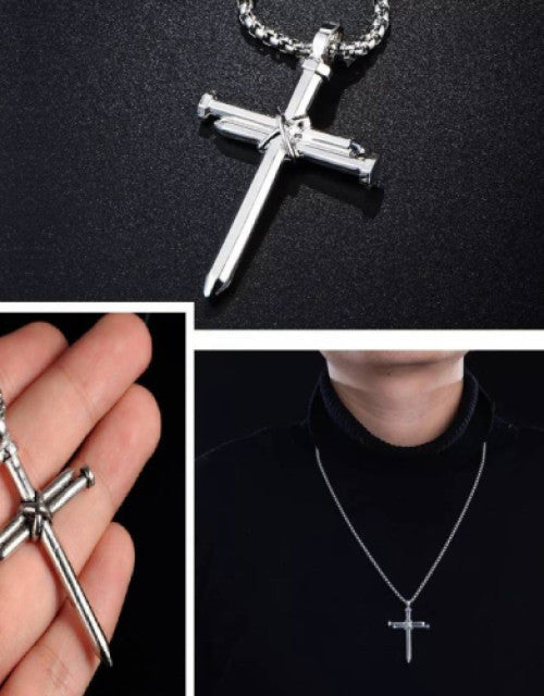 Christian Jesus Cross Nail Pendant for Men/Boy