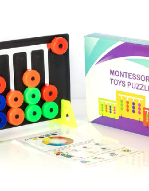 Color and Pattern Matching Montessori Slide Board Puzzle Game for Kids